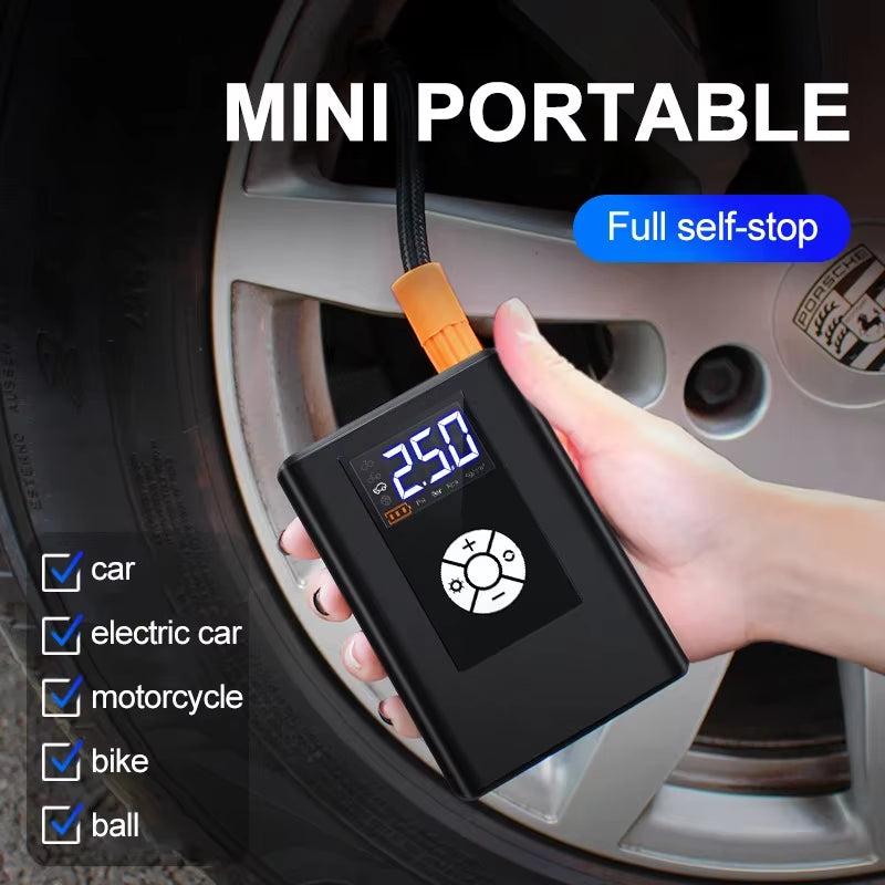 4000Mah Mini Car Air Compressor 150PSI Electric Wireless/Wired Portable Tire Inflator Pump for Motorcycle Bicycle Car Tyre Balls