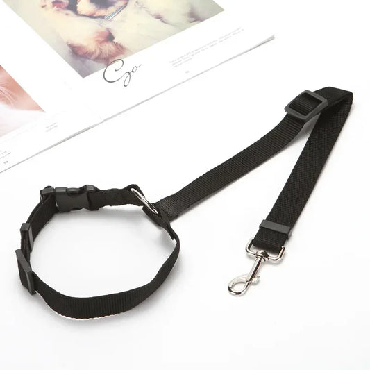 Two-In-One Pet Car Seat Belt Nylon Dogs Harness Collar 