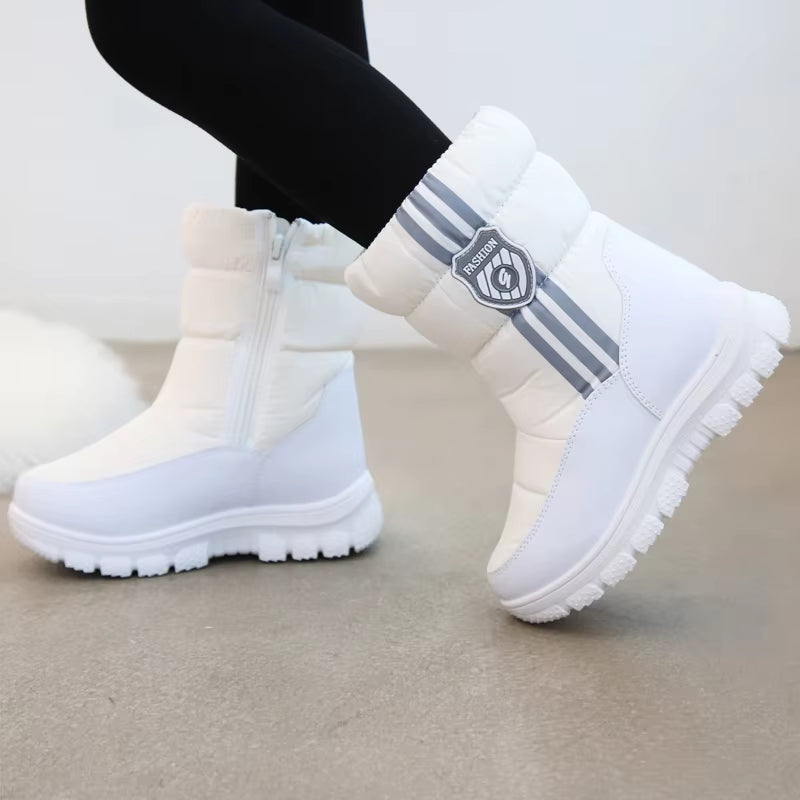 Winter Warm Fur Ankle Boots Children Black Furry Shoes Girls Non-Slip Waterproof Kids Footwear Child New Fashion Snow Boots Pink