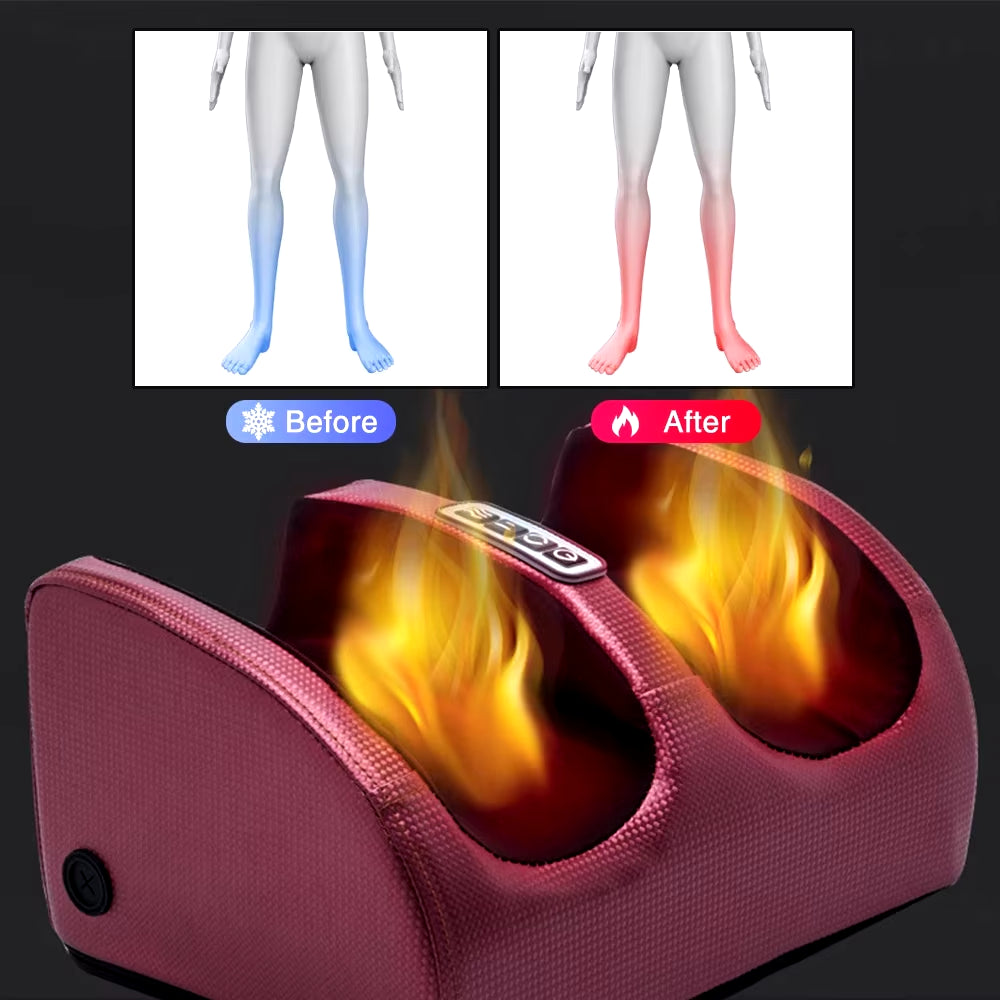 Infrared Heating Foot Massager Rolling Shiatsu Calf Health Care Therapy Deep Tissue Muscles Relieve Fatigue Vibrator Machin