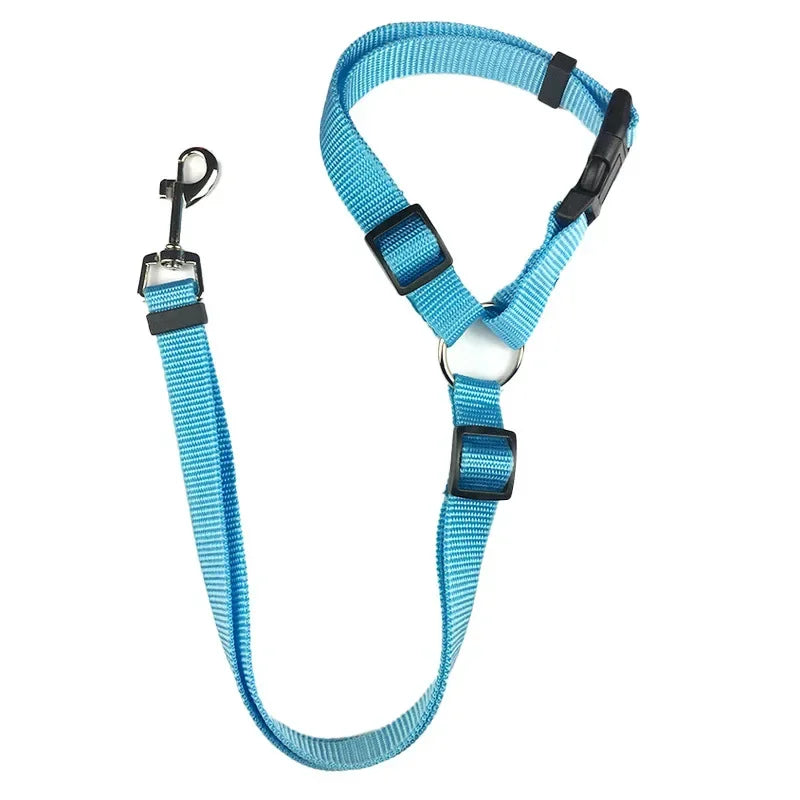 Two-In-One Pet Car Seat Belt Nylon Dogs Harness Collar 