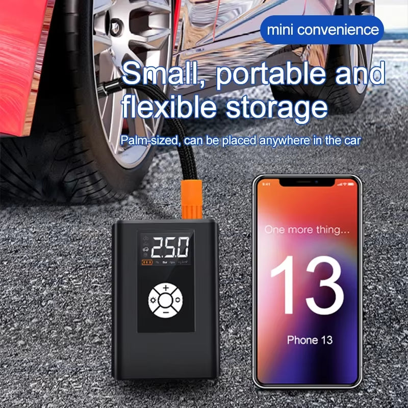 4000Mah Mini Car Air Compressor 150PSI Electric Wireless/Wired Portable Tire Inflator Pump for Motorcycle Bicycle Car Tyre Balls