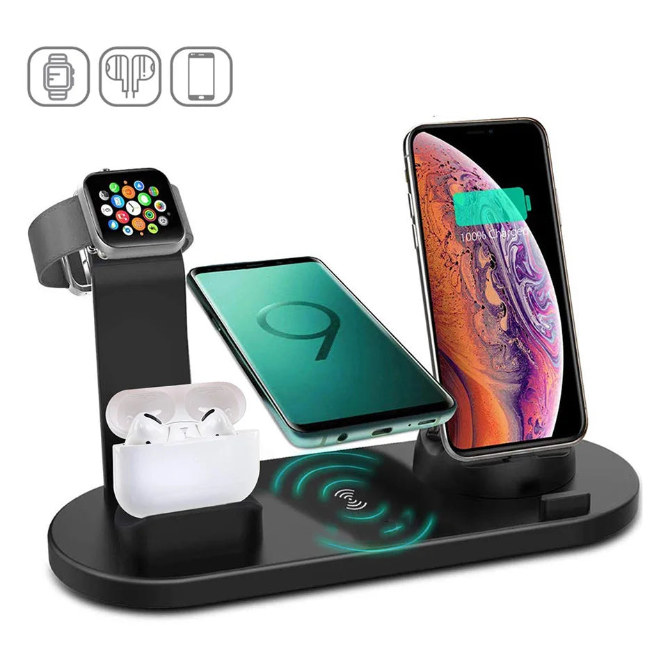 30W 7 in 1 Wireless Charger Stand Pad for Iphone 14 13 12 Pro Max Apple Watch Airpods Pro Iwatch 8 7 Fast Charging Dock Station